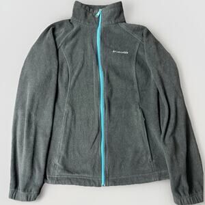 Columbia Womens Large Black Fleece Jacket Full Zip Outdoor Hiking Coat